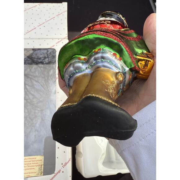 Large 7" Hand Blown Glass Santa Ornament Trimsetter By Dillards Made in Poland - Picture 8 of 11